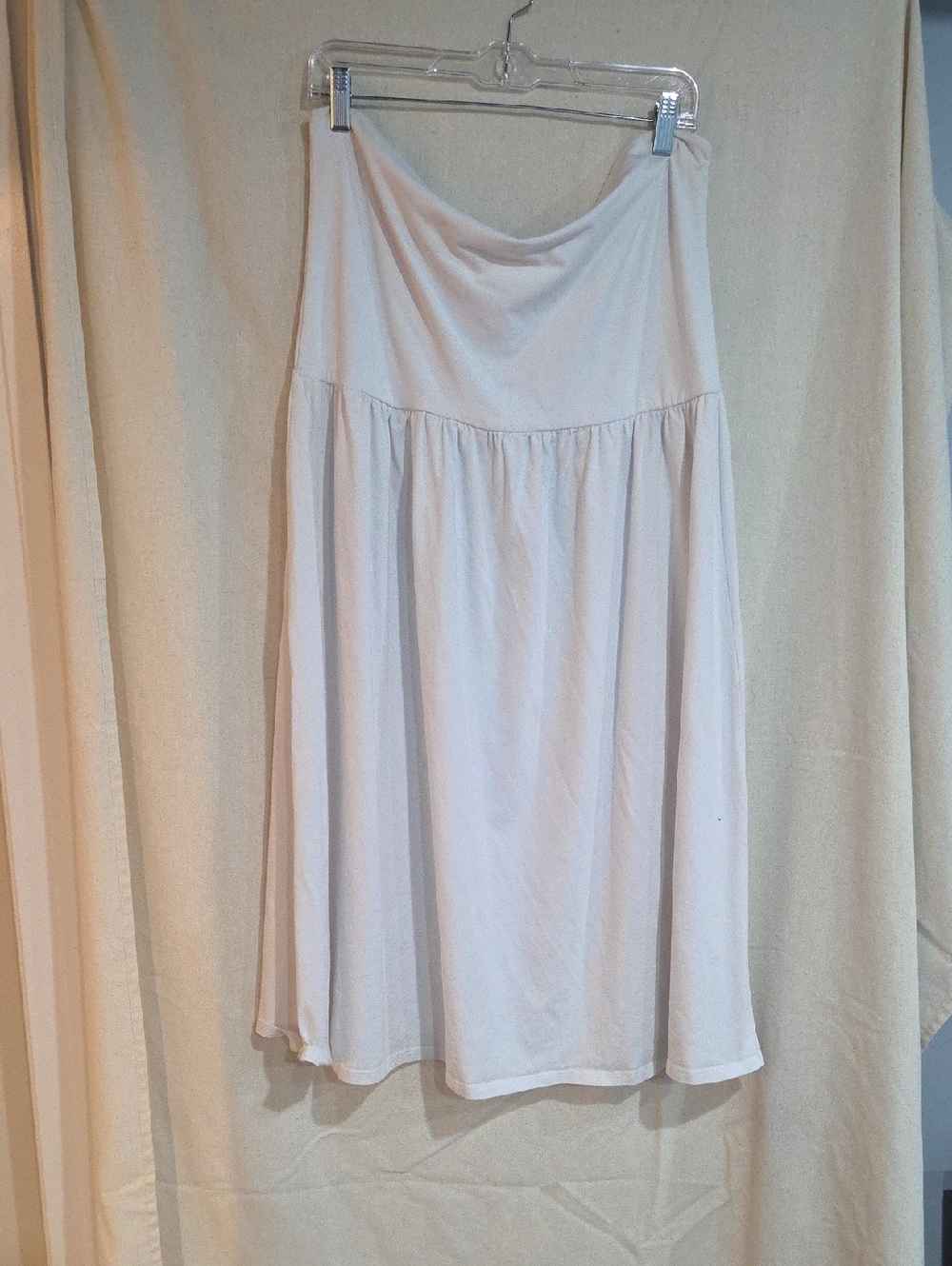ASOS Strapless Cream Maxi Dress with Draped Bodice